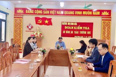 Trường Mầm non Ninh Hòa đón Đoàn công tác của Sở Giáo dục và Đào tạo kiểm tra an ninh, an toàn trường học