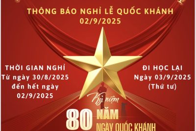 THÔNG BÁO NGHỈ LỄ QUỐC KHÁNH 02/9